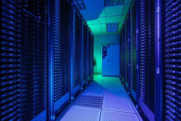 Computing facility in Texas with blue light
