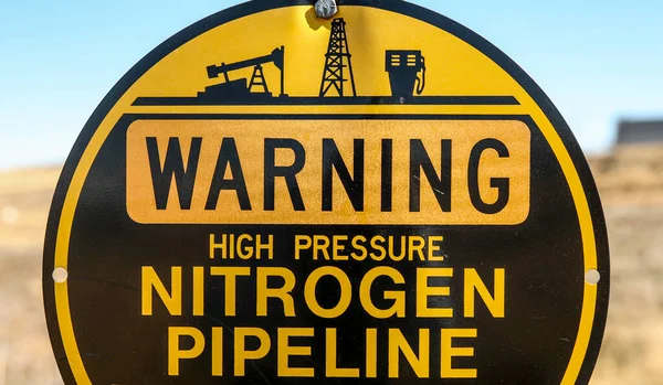 Nitrogen Pipeline Sign Wyoming — Stok fotoğraf