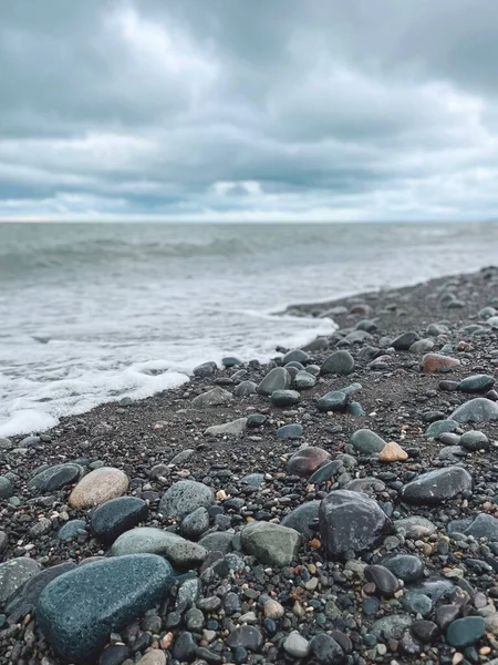 Волога Морська Галька Хвилі — стокове фото