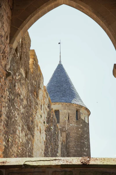 Views Ramparts Castle Carcassonne — Foto Stock