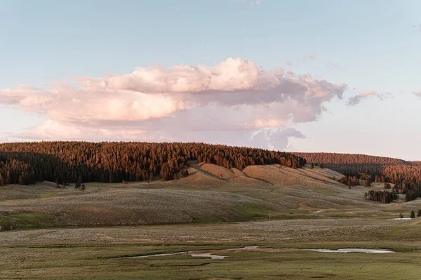 Sunset Hayden Valley Yellowstone National Park — Stock Photo, Image