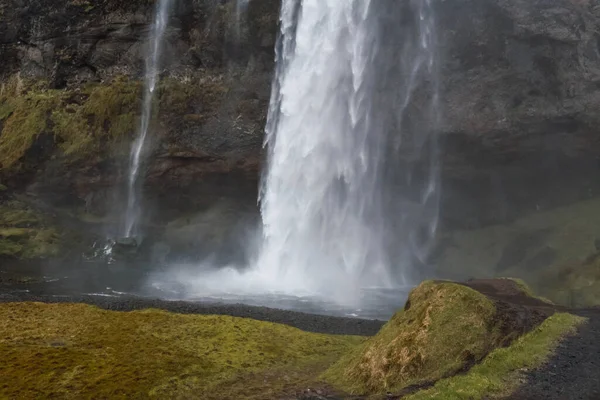 Big Waterfall Water Falling Seljalandsfoss — 스톡 사진