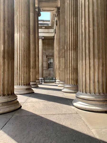 Group Ionic Greek Pillars Britsh Museum — Fotografia de Stock