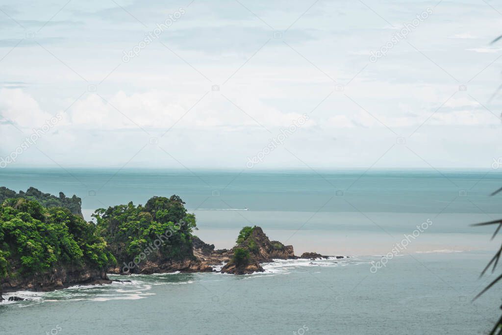 jungle and sea landscape of Costa Rica