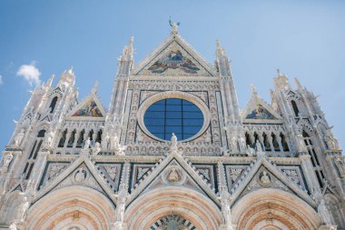 Upward view of Duomo di Siena in Siena, Italy