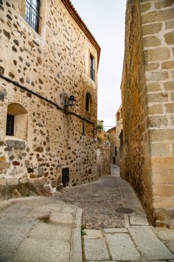 Streets with historic beige stone buildings