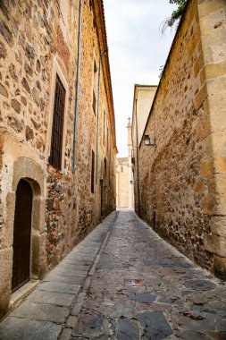 Streets with historic beige stone buildings