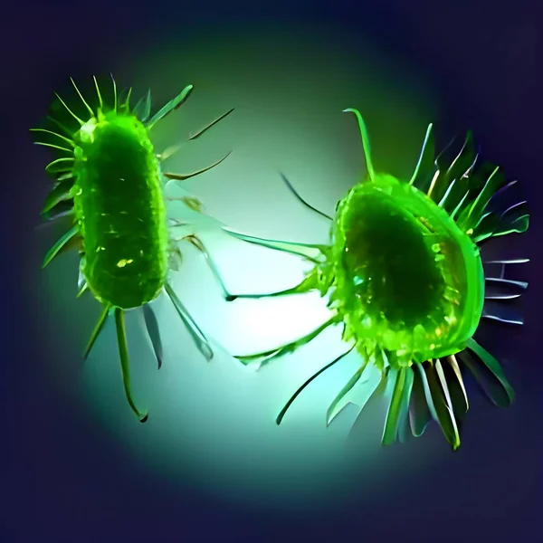 Microscopic View Bacteria Illustration — Zdjęcie stockowe
