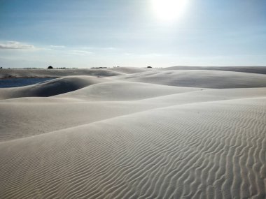 Beautiful view to white sand dunes in Lenis Maranhenses 