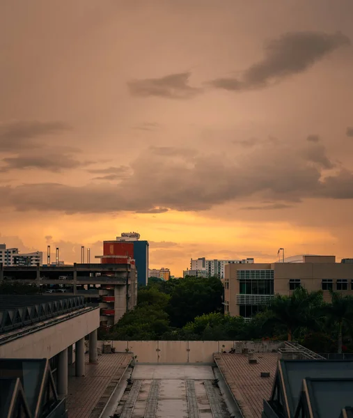 Solnedgång Över Staden Centrum Miami — Stockfoto