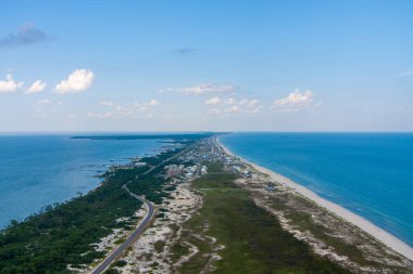Aerial view of Fort Morgan Beach