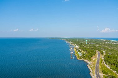 Aerial view of Fort Morgan Beach