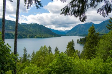 Lake Cushman and the Olympic Mountains of Washington State in June