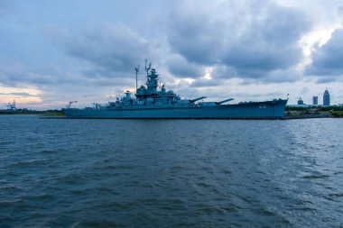 The USS Alabama battleship in Mobile Bay