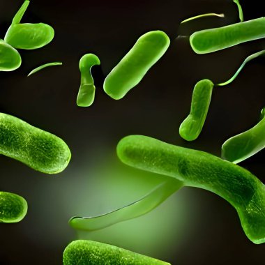 Scientific image of bacteria Citrobacter. 3D illustration.