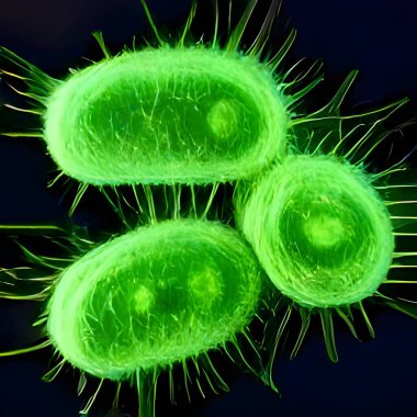 Microscopic view of bacteria. 3d illustration