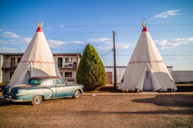 Holbrook, Arizona manzaralı bir turist çadırına.