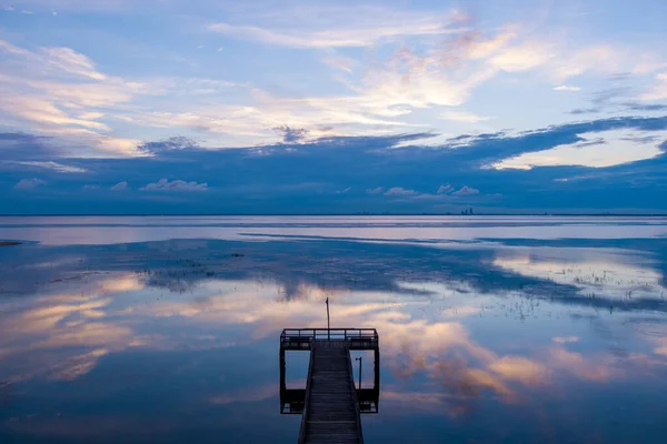 Reflective Sunset Mobile Bay — Stock Photo, Image