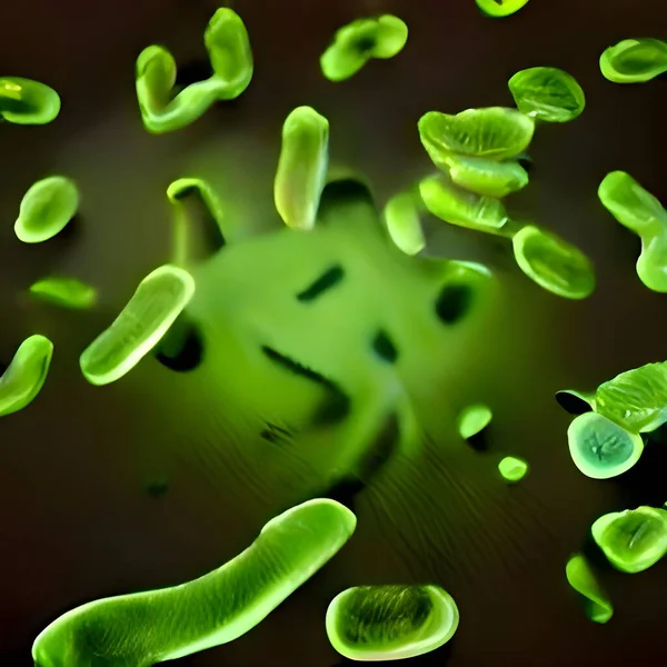 Microscopic View Bacteria Illustration — Foto Stock