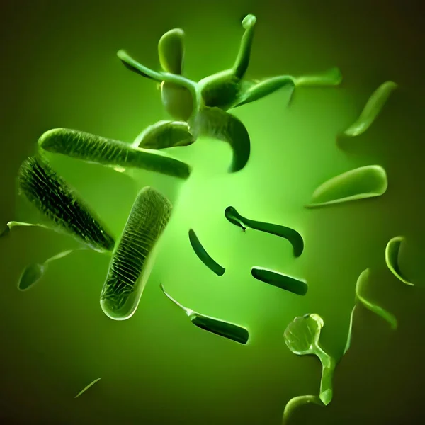 Microscopic View Bacteria Illustration — ストック写真