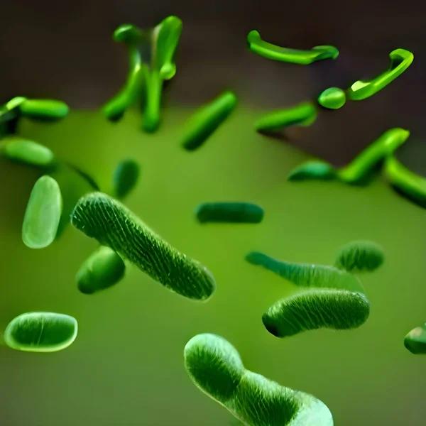 Microscopic View Bacteria Illustration — Stockfoto