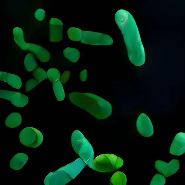Microscopic View Bacteria Illustration — Stock fotografie