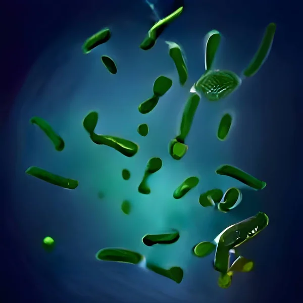 Microscopic View Bacteria Illustration — Stok fotoğraf