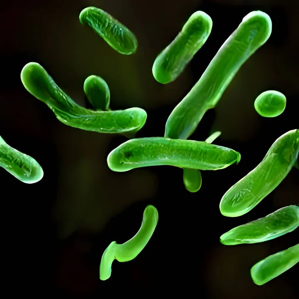 Microscopic View Bacteria Illustration —  Fotos de Stock