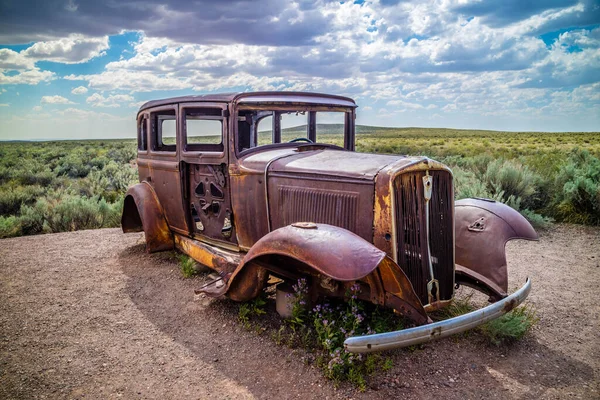 Ein Altes Verlassenes Auto Versteinerten Wald Nationalpark — Stockfoto