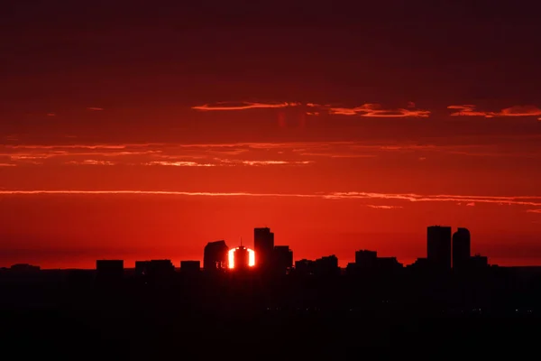 Denver Skyline Sunrise — Fotografia de Stock