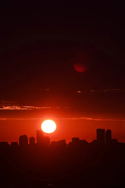 Denver Skyline Sunrise — Stockfoto