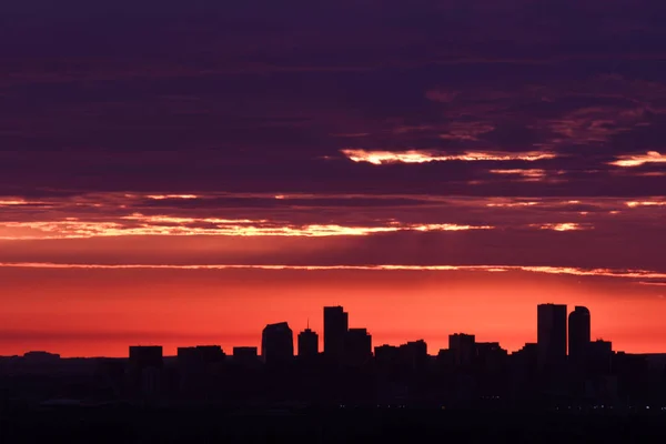 Denver Skyline Sunrise — Stockfoto