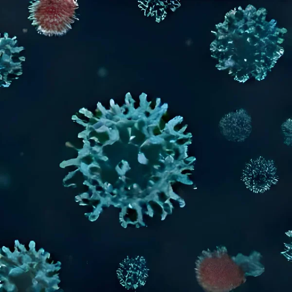 Coronavirus Virus Das Einer Zellulären Umgebung Schwimmt — Stockfoto