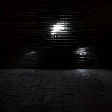 Tuğla duvar, arkaplan, neon ışık