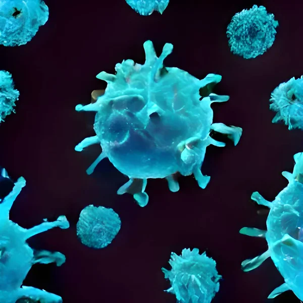 Коронавірус Вірус Плаває Фоні Клітинного Середовища — стокове фото