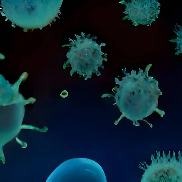Грип Або Віл Коронавірус Плаває Рідкому Мікроскопічному Погляді Інфекція — стокове фото