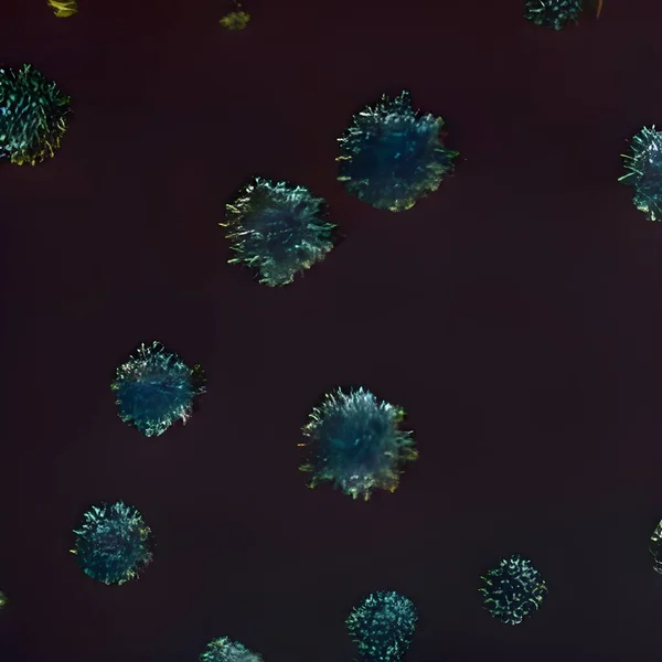 Gripe Vih Coronavirus Flotando Visión Microscópica Fluida Infección — Foto de Stock
