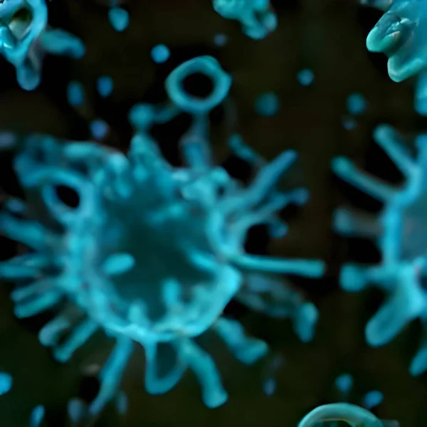 Flu Hiv Coronavirus Floating Fluid Microscopic View Infection — Stock Photo, Image