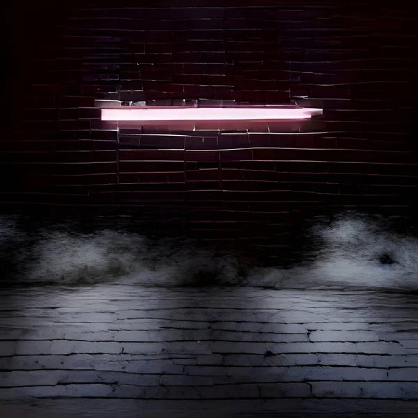 Boş Duvar Arkaplanı Bodrum Katı Neon Işığı — Stok fotoğraf