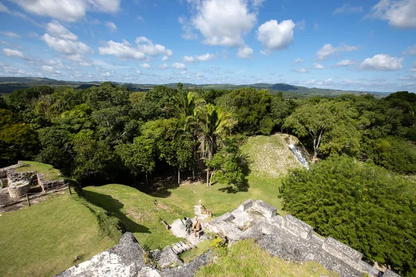 Vista Topo Das Antigas Ruínas Xunantunich Belize — Fotografia de Stock