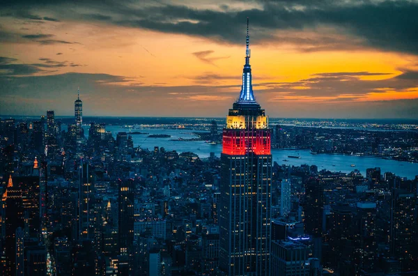 Piękne Widoki Nowy Jork Manhattan Zachód Słońca — Zdjęcie stockowe