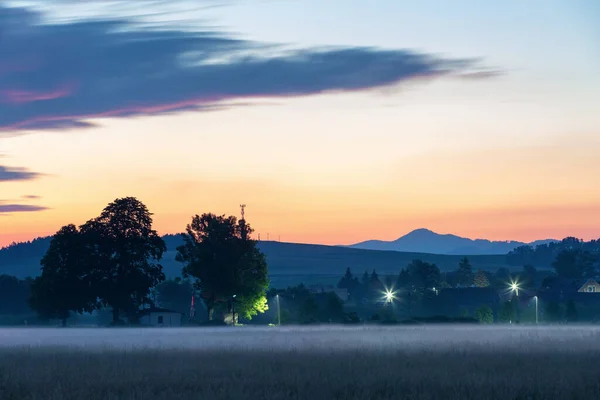 Bodennebel Dorf Blazovce Der Region Turiec Slowakei — Stockfoto