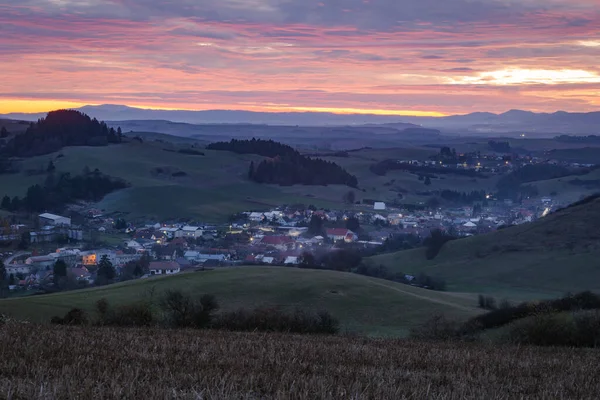 Paesaggio Rurale Nel Villaggio Sklabina Nella Regione Turiec Slovacchia — Foto Stock