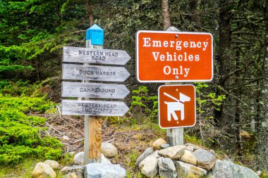 Acadia Ulusal Parkı, Maine iz için bir açıklama tahtası