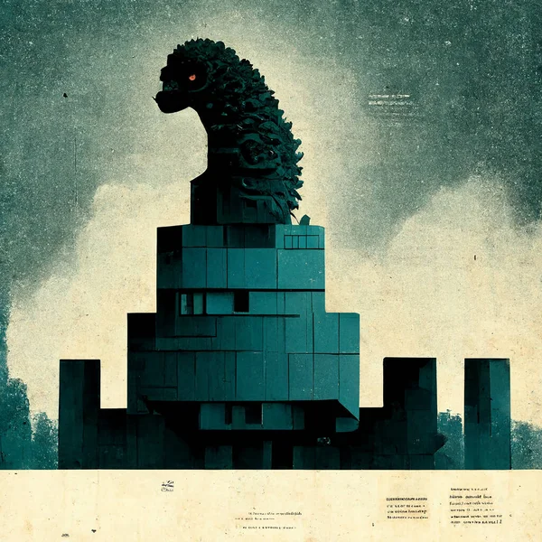 Ilustración Conceptual Del Monstruo Película Entorno Urbano — Foto de Stock