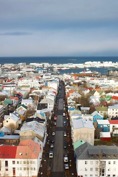 Vista Paisagem Urbana Reykjavik Cima — Fotografia de Stock