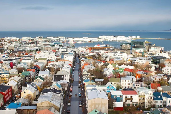 Vista Paisagem Urbana Reykjavik Cima — Fotografia de Stock