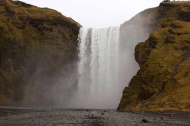 İzlanda 'da Skogafoss şelalesi.