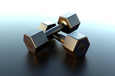 Gri arkaplanda siyah dambıllar. 3B Hazırlama