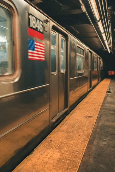 train in the station subway New York Manhattan